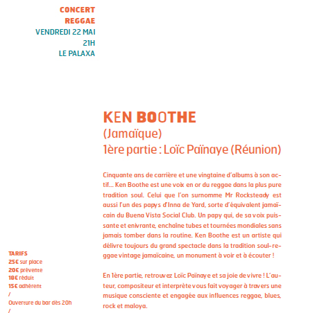 Annulation du concert de Loïc Païnaye - Ken Booth à la Cité des arts